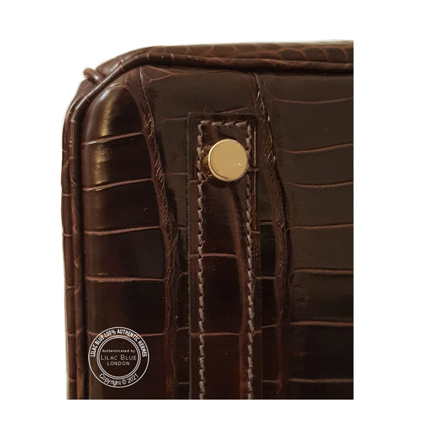 Hermès Birkin 30cm Havane Shiny Croc GHW