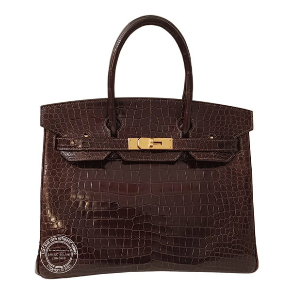 Hermès Birkin 30cm Havane Shiny Croc GHW