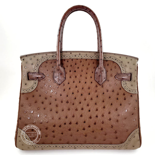 Hermes Birkin 30cm Tri Colour Ghillies Ostrich PBHW - Preloved