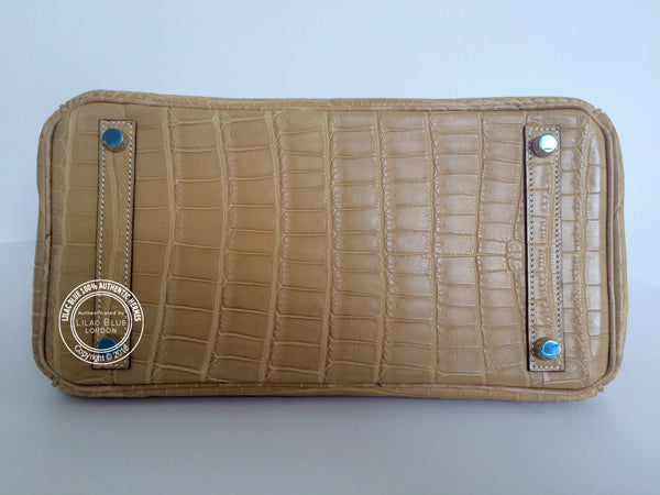 Hermès Birkin 30cm Paille Matte Croc PHW
