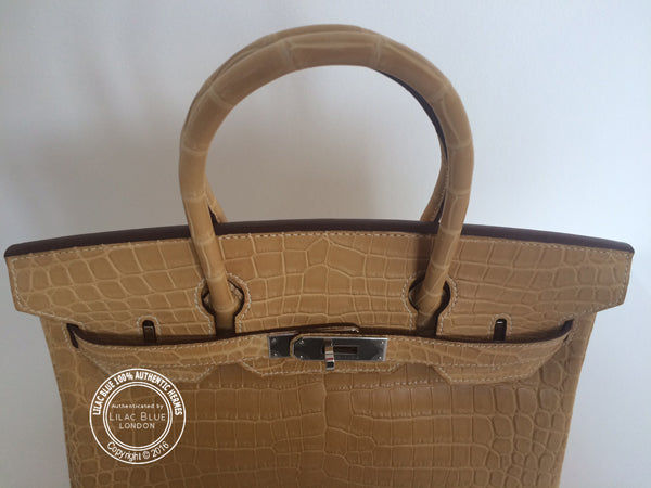 Hermès Birkin 30cm Paille Matte Croc PHW