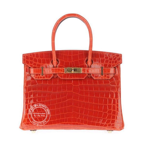 Hermès Birkin 30cm Sanguine Shiny Croc GHW