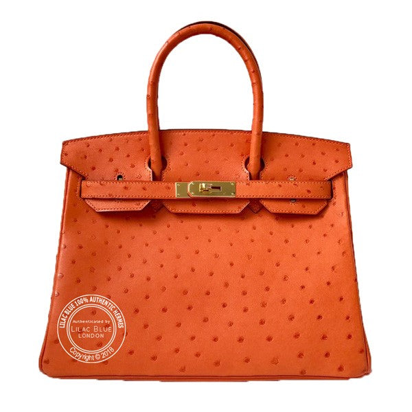Hermès Birkin 30cm Tangerine Ostrich GHW