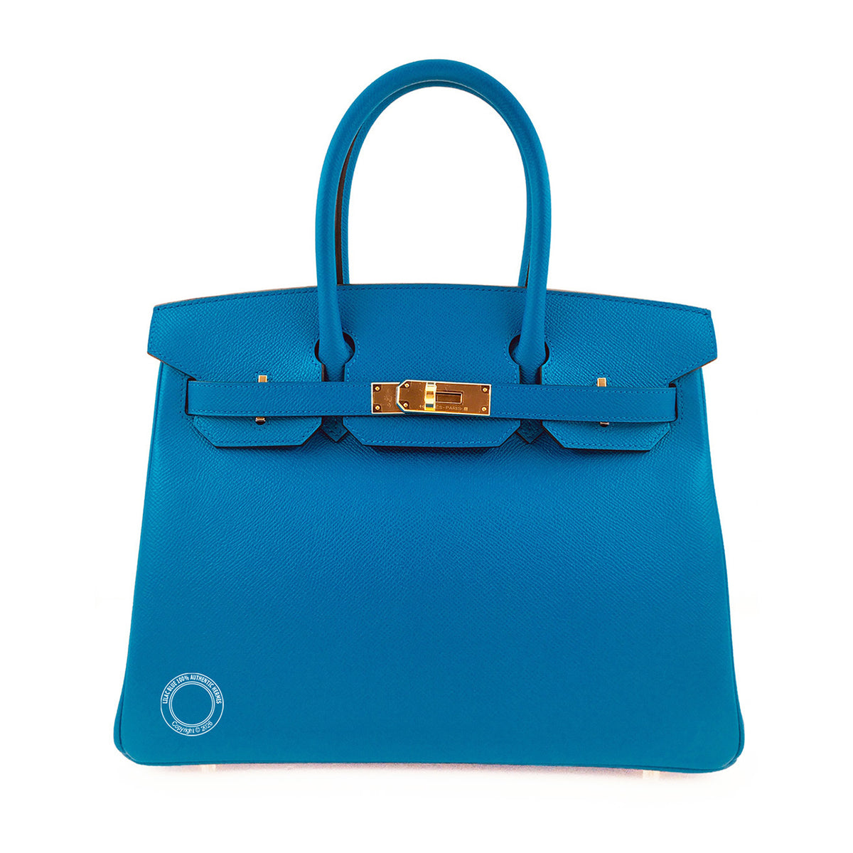 hermes 30cm birkin in bleu zanzibar epsom leather and gold hardware