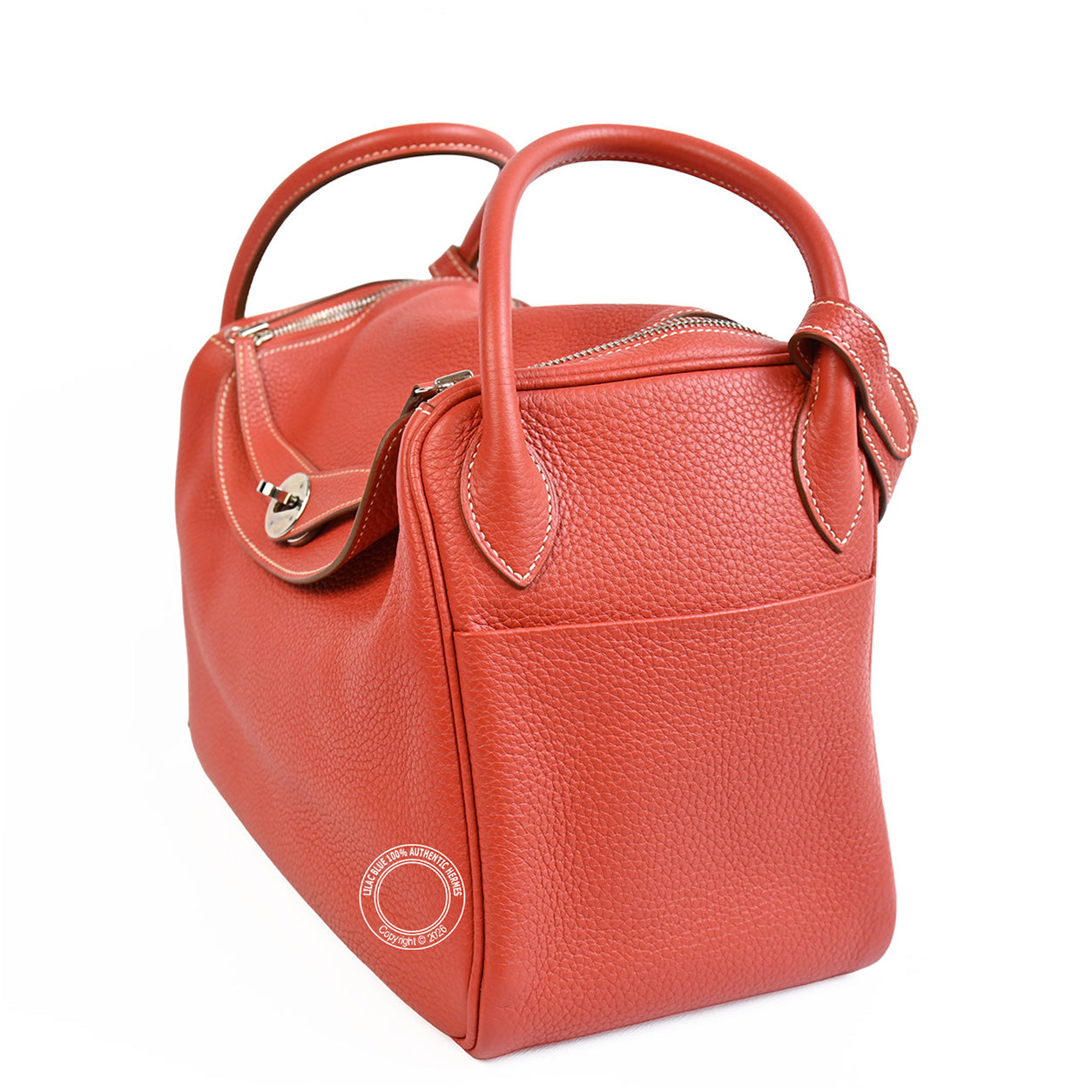 Hermès Lindy 30cm Sanguine Clemence PHW - Preloved
