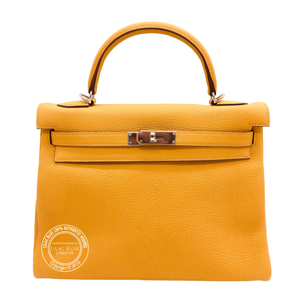 Hermès Kelly 32cm Jaune Ambre Togo PHW