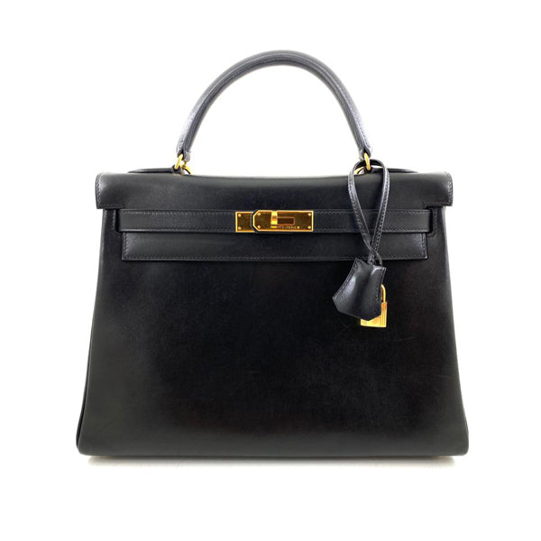 Hermès Kelly 32cm Black Box GHW - Preloved