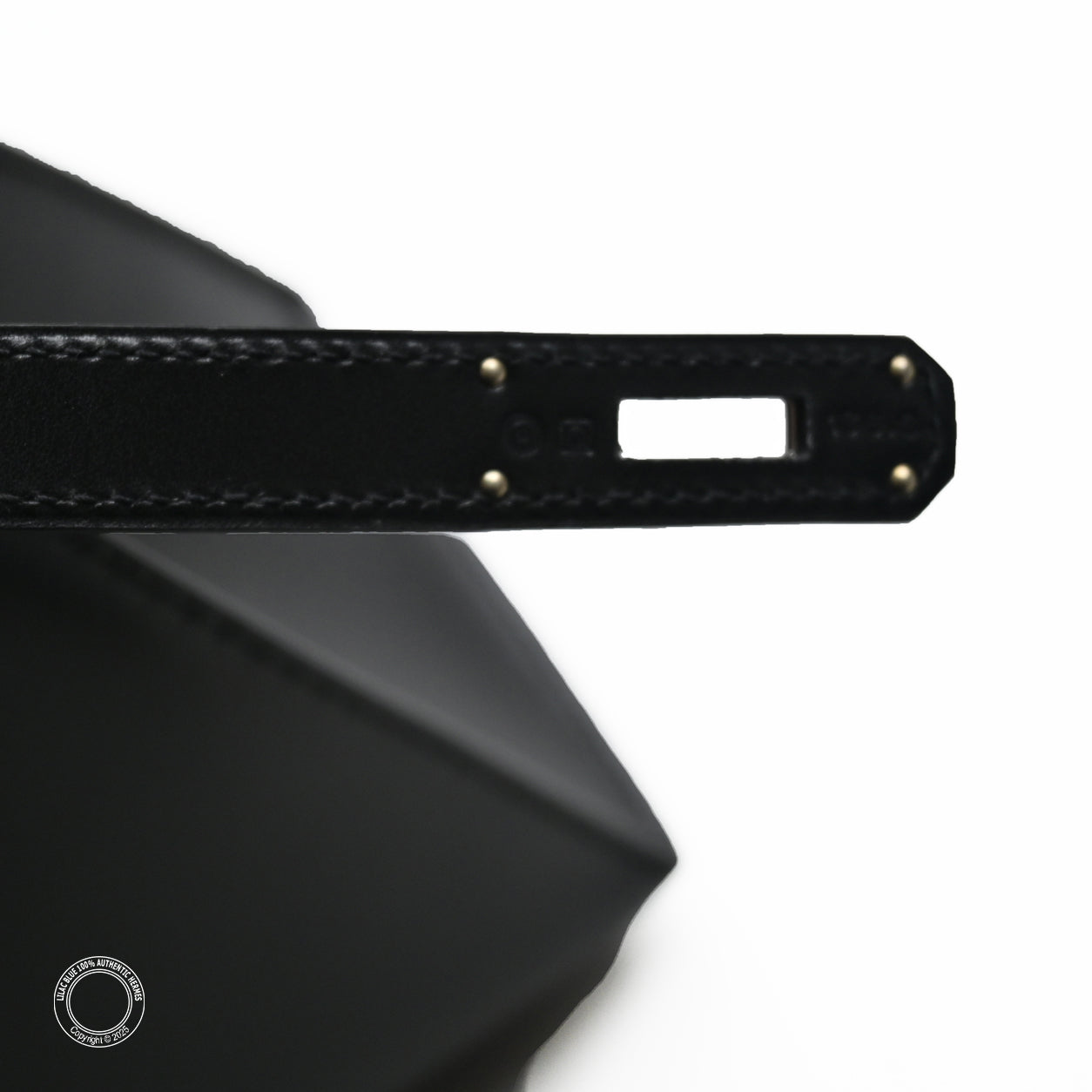 Hermès Kelly 32cm Black Box PHW Guilloche - Preloved