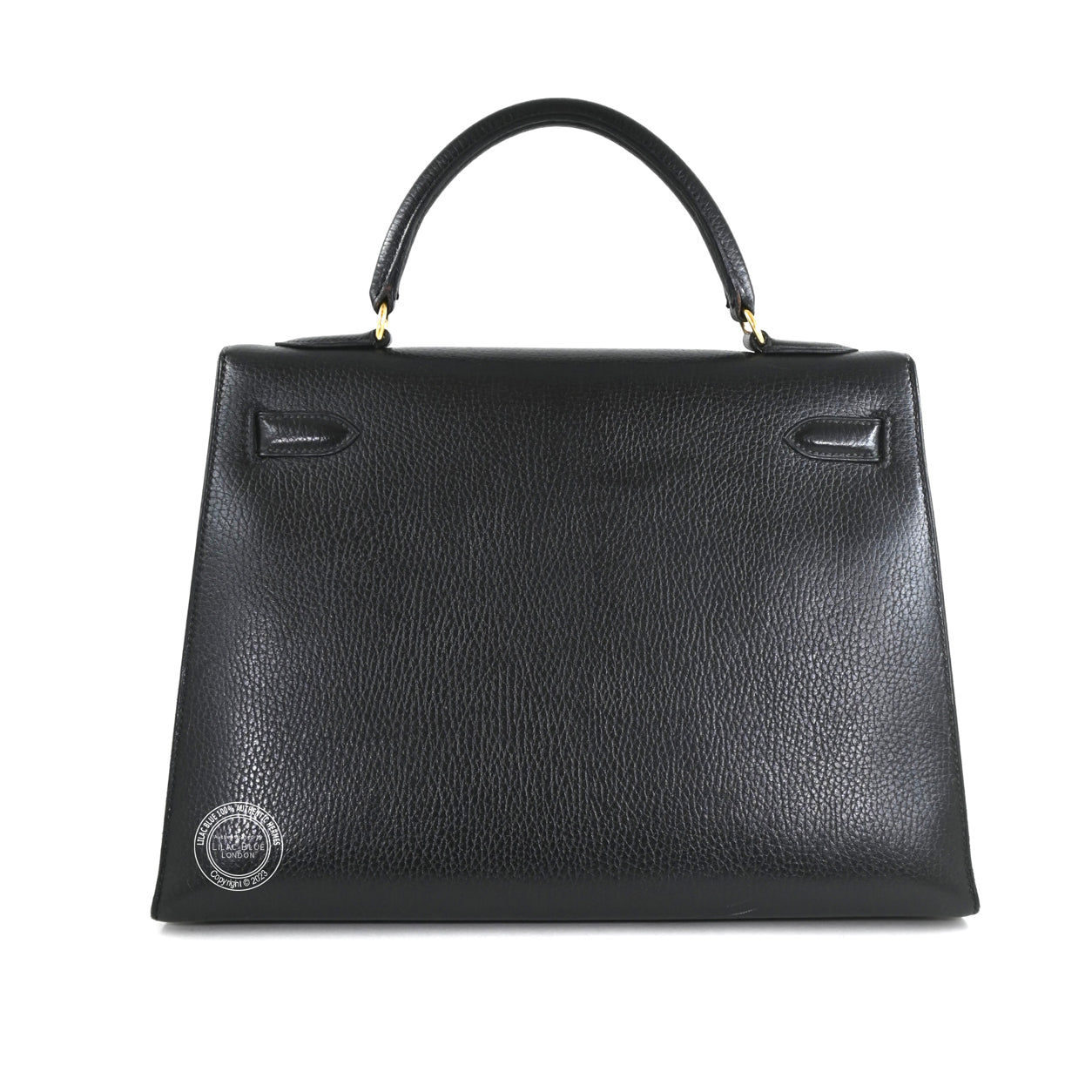 Hermès Kelly 32cm Black Evergrain GHW - Vintage
