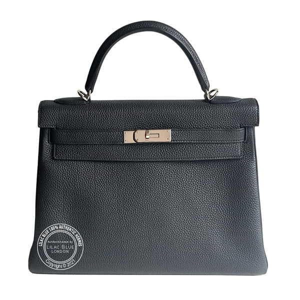 Hermès Kelly 32cm Black Togo PHW - Preloved