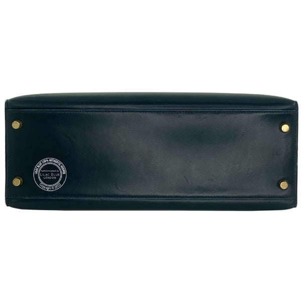 Hermès Kelly 32cm Bleu Marine/Vert Clair Courchevel GHW - Preloved