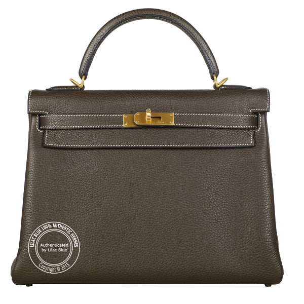Hermès Kelly 32cm Chocolate Kelly Togo GHW
