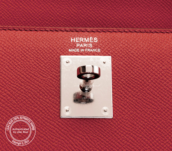 Hermès Kelly 32cm Coral & Flamingo Flag Epsom PHW