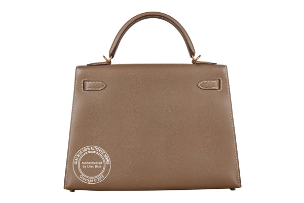 Hermès Kelly 32cm Etoupe Epsom GHW - Preloved