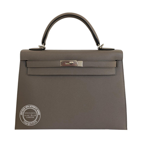 Hermès Kelly 32cm Gris Asphalte Epsom PHW