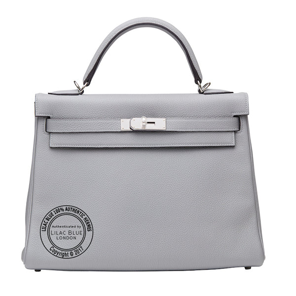 Hermès Kelly 32cm Gris Mouette Togo PHW
