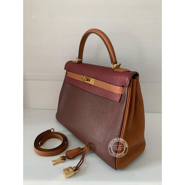 Hermès Kelly 32cm Tri Colour Clemence GHW - Vintage