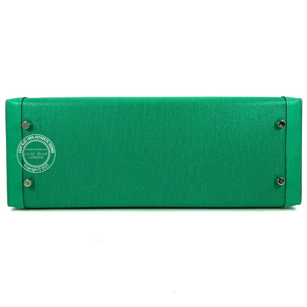 Hermès Kelly 32cm Menthe Canvas/Swift PHW