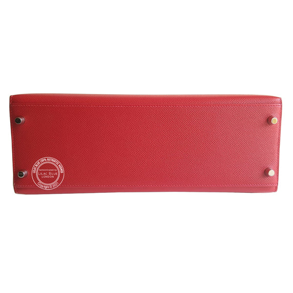 Hermès Kelly 32cm Rouge Casaque Epsom PHW - As New