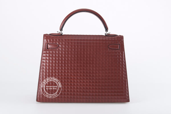 Hermès Kelly 32cm Rouge H Box Waffle PHW - Vintage