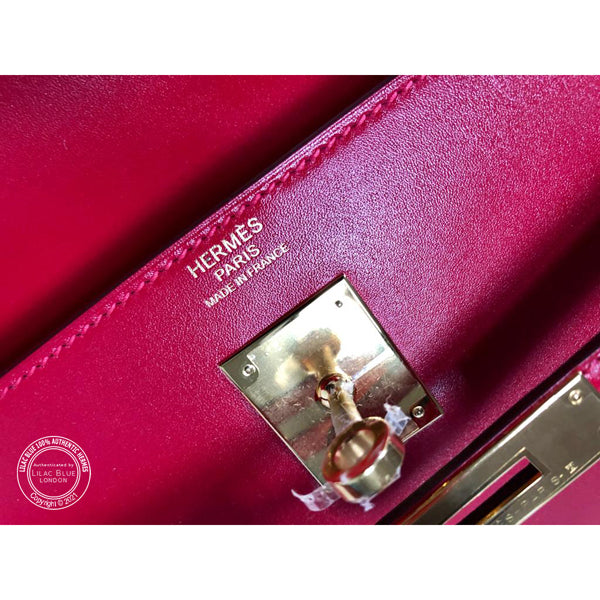 Hermès Kelly 32cm Rouge Vif Tadelakt GHW