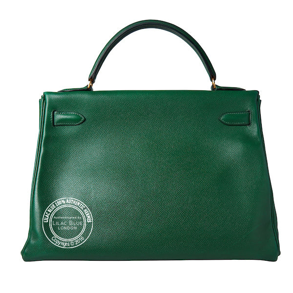 Hermès Kelly 32cm Vert Clair  Courchevel GHW - Vintage