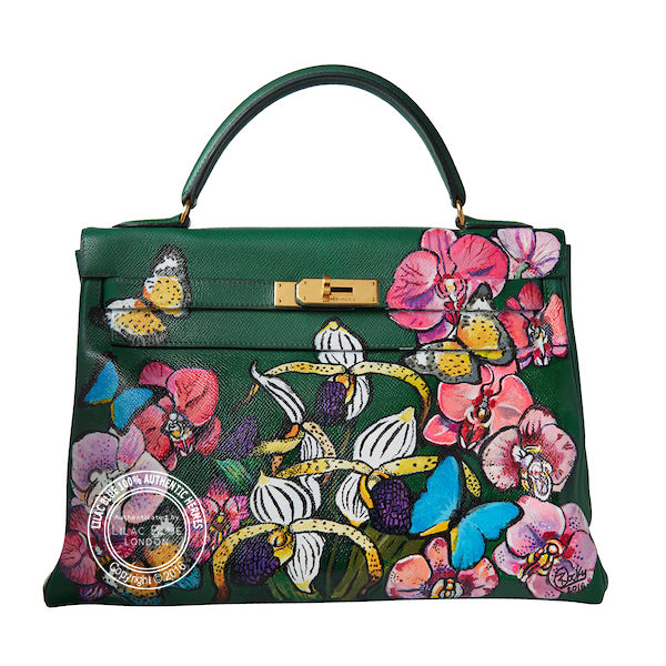 Hermès Kelly 32cm Vert Clair  Courchevel GHW - Vintage