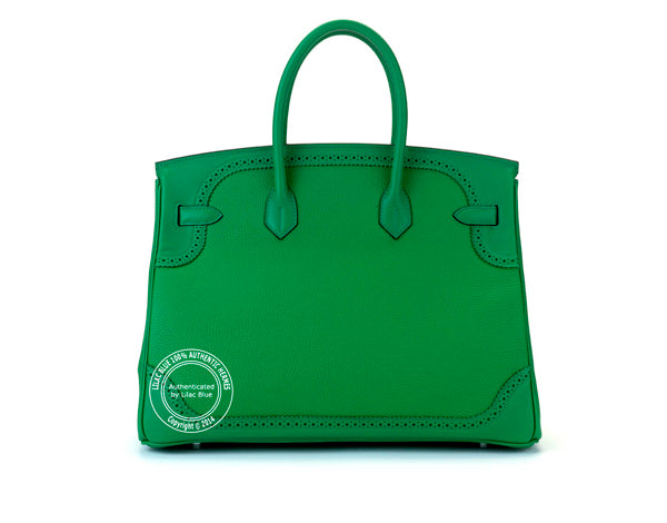 Hermès Birkin 35cm Bamboo Ghillies Grain d'H/Tadelakt PHW