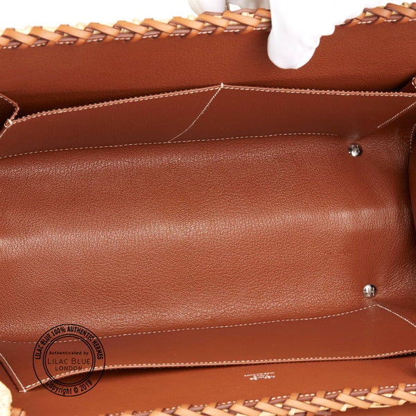 Hermès Kelly 35cm Natural Picnic Barenia/Osier PHW - Preloved