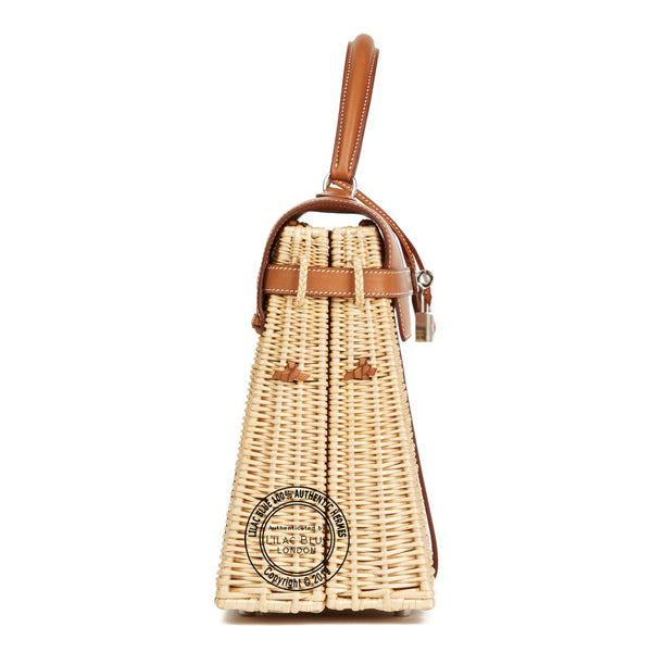 Hermès Kelly 35cm Natural Picnic Barenia/Osier PHW - Preloved