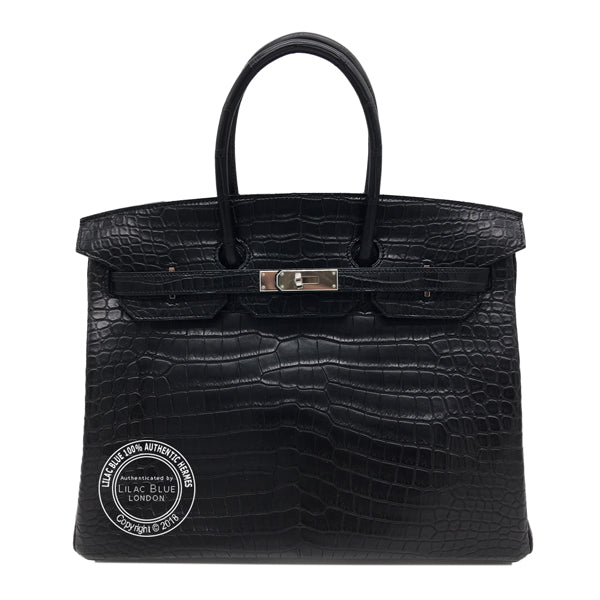 Hermès Birkin 35cm Black Matte Croc PHW