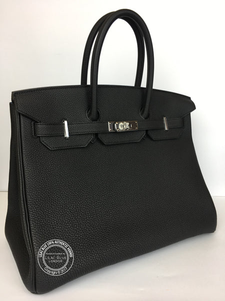 Hermès Birkin 35cm Black/Bleu Agate Verso Togo PHW