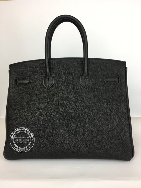 Hermès Birkin 35cm Black/Bleu Agate Verso Togo PHW