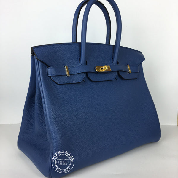 Hermès Birkin 35cm Bleu Agate Clemence GHW