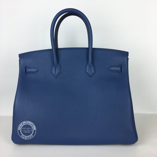 Hermès Birkin 35cm Bleu Agate Clemence GHW
