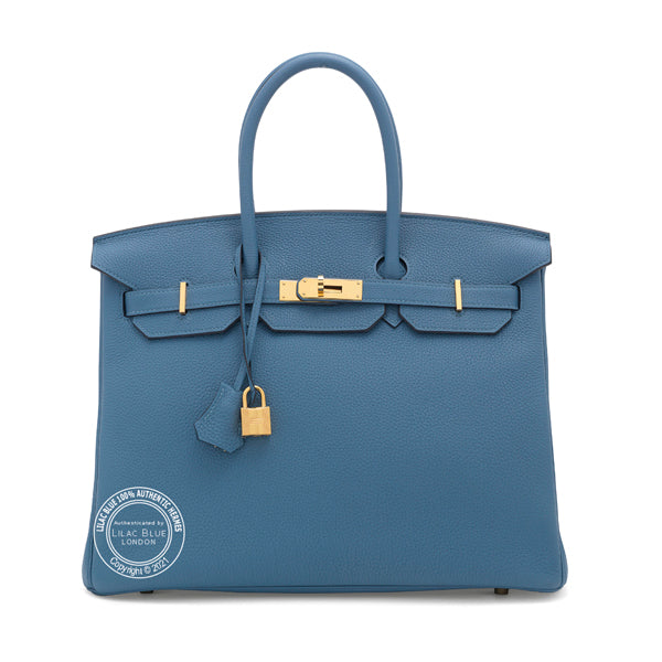 Hermès Birkin 35cm Bleu Azur Togo Gold