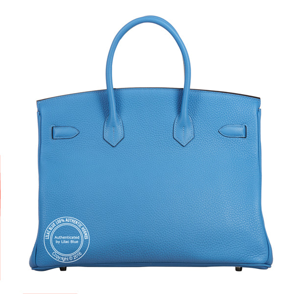 Hermes Birkin 35cm Bleu Paradis Clemence PHW
