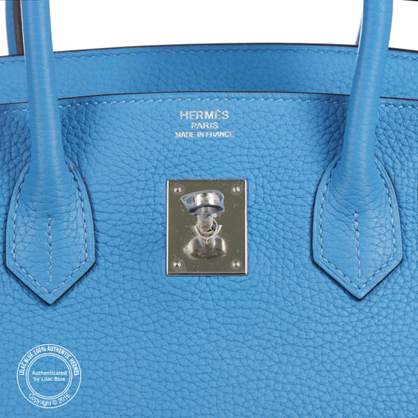 Hermes Birkin 35cm Bleu Paradis Clemence PHW