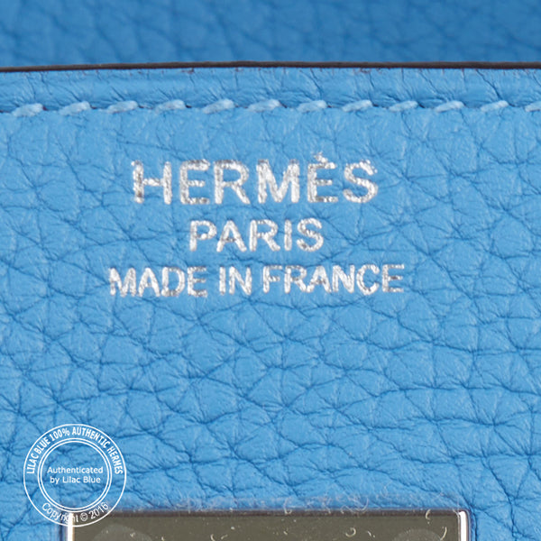 Hermes Birkin 35cm Bleu Paradis Clemence PHW