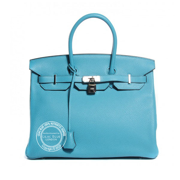 Hermès Birkin 35cm Bleu St Cyr Clemence PHW