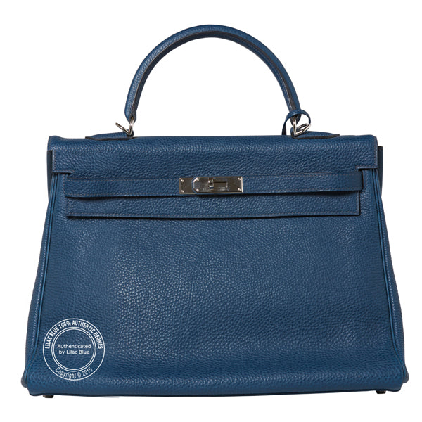 Hermès Kelly 35cm Bleu de Prusse Togo PHW - Preloved