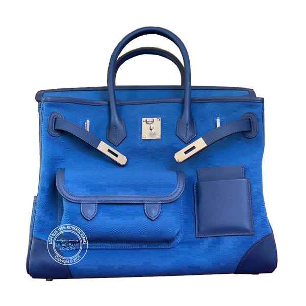 Hermès Birkin 35cm Blue Canvas/Swift PHW