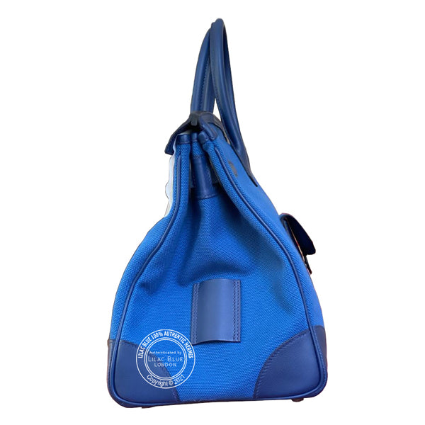 Hermès Birkin 35cm Blue Canvas/Swift PHW