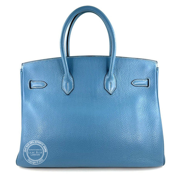 Hermès Birkin 35cm Blue Jean Clemence PHW - Preloved
