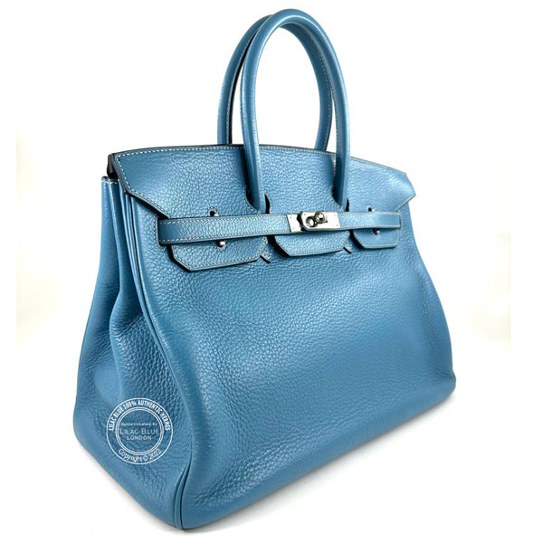 Hermès Birkin 35cm Blue Jean Clemence PHW - Preloved