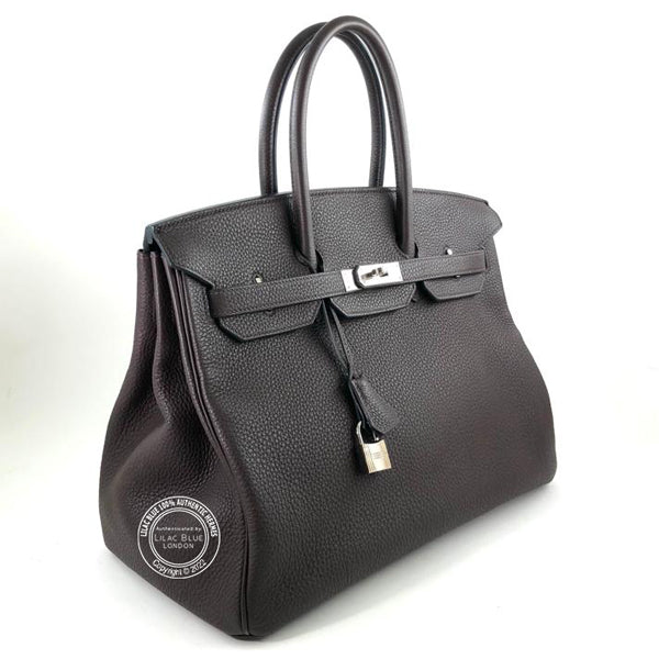 Hermès Birkin 35cm Chocolate Togo PHW - Preloved