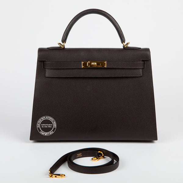 Hermès Kelly 32cm Chocolate Kelly Togo GHW - Preloved