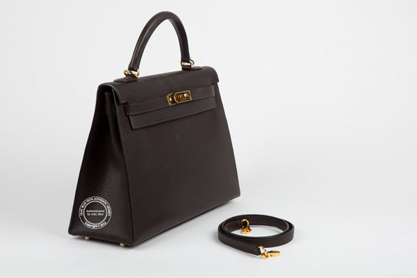 Hermès Kelly 32cm Chocolate Kelly Togo GHW - Preloved