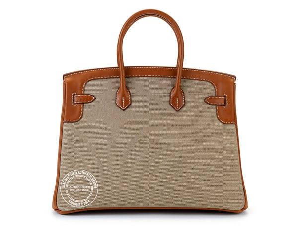 Hermès Birkin 35cm Flag Canvas/Leather Permabrass