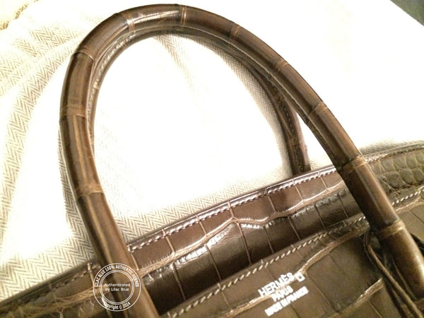 Hermès Birkin 35cm Elephant Grey Matte Alligator - Preloved